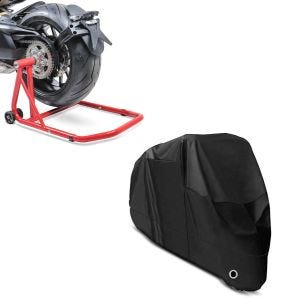 Set: Einarmständer Ducati Hypermotard 950 / SP 19-21 Montageständer Single + Abdeckplane XL Abdeckhaube in schwarz_1