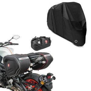 Set: Set Satteltaschen RF1 + Hecktasche Drybag XF60 120L + Abdeckplane XL Abdeckhaube in schwarz_1
