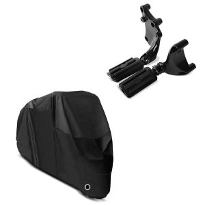 Set: Sozius Fussrasten Set für Harley Sportster Forty-Eight 48 14-20 + Abdeckplane XL Abdeckhaube in schwarz_1