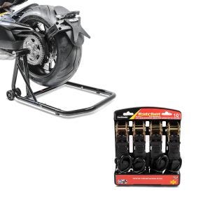 Set: Einarmständer Honda CB 1000 R 08-16 Montageständer Single-Classic + Spanngurt Set mit Ratsche und Haken inkl 4x Zurrschlaufe in schwarz_1