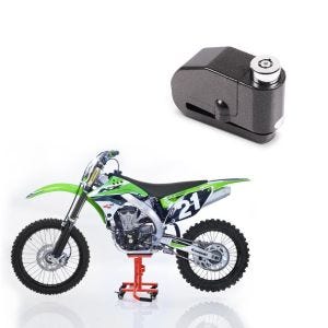 Set: Montageständer Rangierhilfe inkl Rollen Cross Mover M Motorcross or + Bremsscheibenschloss Alarm 110dB BS-Motoparts Diebstahlschutz schwarz