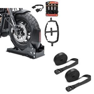 Set: Set SW15 Motorradwippe Easy Vario Fix und Fixiergurte Set schwarz + Spanngurt Set Zurrgurte 150cm 2 Stück in schwarz_1