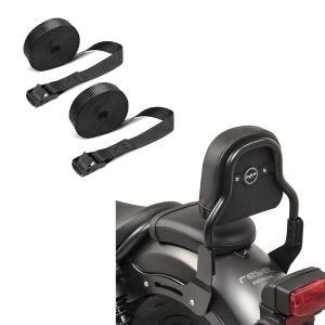 Set: Sissy Bar XS3 für Honda Rebel 500 17-21 schwarz + Spanngurt Set Zurrgurte 150cm 2 Stück in schwarz_1
