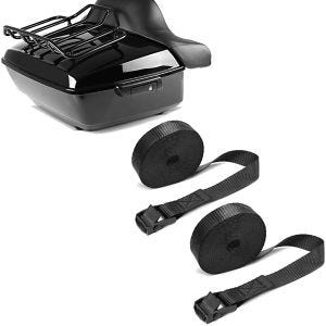 Set: Topcase King NLB passend für Harley Davidson Touring 14-24  Craftride + Motorrad Spanngurt SetZurrgurte 150cm 2 Stück in schwarz ConStands