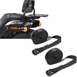 Set: Sissy Bar CSS Fix für Harley Fat Bob / 114 18-21 mit Gepäckträger + Spanngurt Set Zurrgurte 150cm 2 Stück in schwarz_1