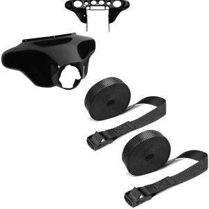 Set: Batwing Verkleidung für Harley Electra Glide Standard 96-10 + Spanngurt Set Zurrgurte 150cm 2 Stück in schwarz_1