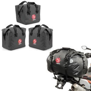 Set: Sacs interieurs valises + topcase compatible avec BMW R 1250 GS/Adventure 19-24 + Sacoche de selle Moto arrière XF60 Dry Bag Etanche Volume 60l