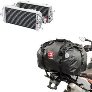 Set: Kühler Radiator passend für Gas Gas EC / MC 200 / 250 / 300 07-17 + Hecktasche Drybag XF60 Wasserdicht Volumen 60l