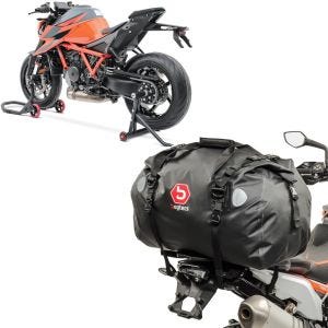 Set: Einarm Montageständer für KTM 1290 Super Duke/ R 14-21 hinten vorne + Hecktasche Drybag XF60 Wasserdicht Volumen 60l_1