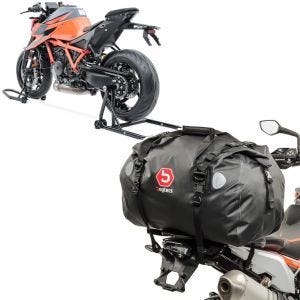 Set: Einarm Montageständer Set passend für BMW R NineT 14-23 hinten vorne CLS + Hecktasche Drybag XF60 Wasserdicht Volumen 60l