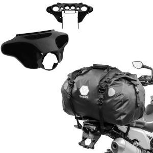 Set: Batwing Verkleidung für Harley Electra Glide Standard 96-10 + Hecktasche Drybag XF60 Wasserdicht Volumen 60l_1