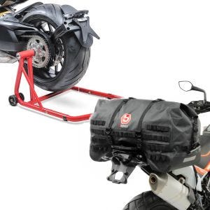 Set: Béquille d'atelier monobras compatible avec KTM 1290 Super Duke / R 14-23 -Classic + Moto Sacoche de Selle arrière SX70 70Ltr etanche en noir