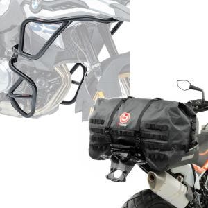Set: Sturzbügel Set für BMW F 850 GS /F 750 GS 18-21 oben unten Schutzbügel + Hecktasche SX70 70Ltr wasserdicht in schwarz_1