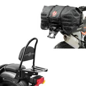 Set: Sissybar für Honda Rebel 500 17-21 Fast Rider-M inkl. Gepäckträger + Hecktasche SX70 70Ltr wasserdicht in schwarz_1
