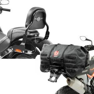 Set: Sissy Bar CSS Fix für Harley- Sport Glide 18-21 schwarz + Hecktasche SX70 70Ltr wasserdicht in schwarz_1
