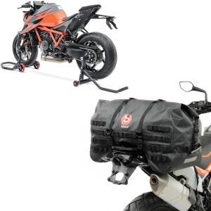 Set: Einarm Montageständer für KTM 1290 Super Duke/ R 14-21 hinten vorne + Hecktasche SX70 70Ltr wasserdicht in schwarz_1