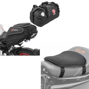 Set: Set ST3 Hecktasche X50 und Hecktasche Drybag XF40 90Ltr + Gel Sitzkissen M Universal Komfortkissen schwarz_1