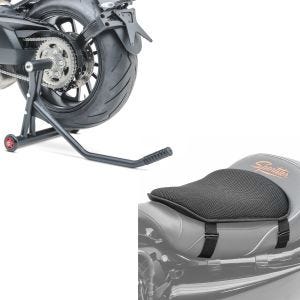 Set: Einarmständer KTM 1290 Super Duke / R 14-21 Montageständer Single + Gel Sitzkissen M Universal Komfortkissen schwarz_1