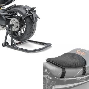 Set: Einarmständer KTM 1290 Super Duke / R 14-21 Montageständer Single + Gel Sitzkissen M Universal Komfortkissen schwarz_1