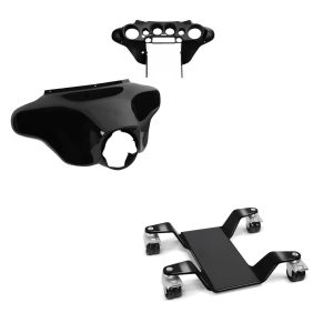 Set: Batwing Verkleidung für Harley Electra Glide Standard 96-10 + Rangierhilfe für Hauptständer Easy Mover III bis 400kg in schwarz_1