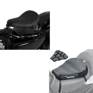 Set: Solo Federsattel mit Grundplatte SG11 schwarz + Luftkissen Air Deluxe M Komfort Sitzkissen in schwarz