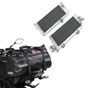 Radiateur refroidisseur compatible avec KTM EXC 125 / 200 / 250 / 300 2008-2015 + Sacoche de selle Moto arrière XB50 Dry Bag Etanche Volume 50l