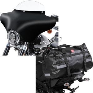 Set: Batwing Verkleidung mit Windschild M für Chopper und Bobber MW8 + Hecktasche Drybag XB50 Wasserdicht Volumen 50l_1