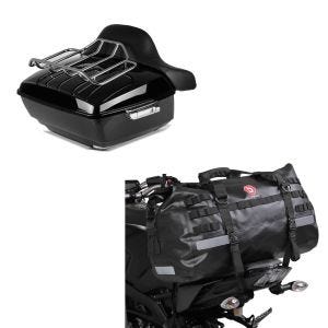 Set: Topcase King OLR Universal für Chopper Cruiser Custombikes + Hecktasche Drybag XB50 Wasserdicht Volumen 50l_1