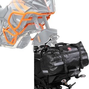 Set: Sturzbügel Set für KTM 1290 Super Adventure R / S / T 17-20 orange + Hecktasche Drybag XB50 Wasserdicht Volumen 50l_1