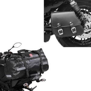 Set: Schwingentasche + Halter für Harley Sportster Forty-Eight 48 10-20 + Hecktasche Drybag XB50 Wasserdicht Volumen 50l_1