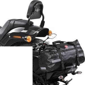 Set: Sissy Bar CSS Fix für Harley Fat Bob / 114 18-21 schwarz + Hecktasche Drybag XB50 Wasserdicht Volumen 50l_1