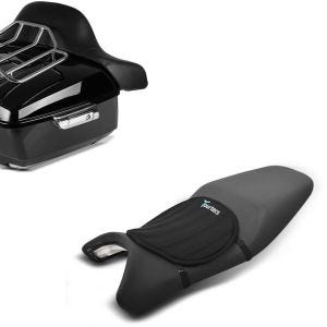 Set: Topcase King OLR Universal für Chopper Cruiser Custombikes + Gel Sitzkissen Neopren M Gelkissen Sitzauflage in schwarz_1