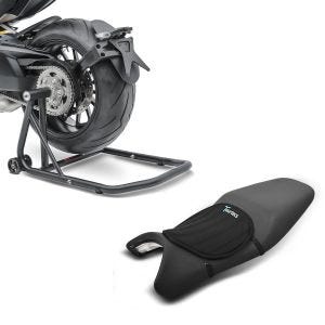 Set: Einarmständer KTM 1290 Super Duke / R 14-21 Montageständer Single + Gel Sitzkissen Neopren M Gelkissen Sitzauflage in schwarz_1