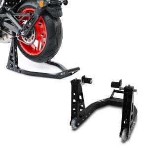 Set: Montageständer Vorderrad Superlight-L Carbon Motorradständer + Montageständer Hinterrad Superlight Racing schwarz_1
