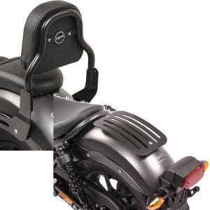 Set: Sissy Bar XS3 für Honda Rebel 500 17-21 schwarz + Gepäckträger für Honda Rebel 500 17-20 Solo Rack L1 Gepäckbrücke_1