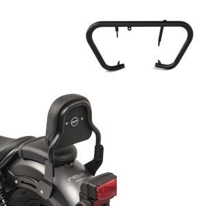 Set: Sissy Bar XS3 passend für Kawasaki VN 900 Classic / Custom 06-16 schwarz + Sturzbügel MB Kawasaki Vulcan/ VN/ 900 Custom 07-17 schwarz