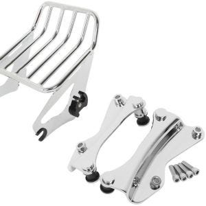 Set: Gepäckträger W1 Abnehmbar für Harley Touring Modelle 2009-2021 chrom + 4-Punkt-Montagekit für Harley Touring Modelle 2014-2021 chrom_1
