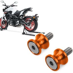 Set: Béquille d'Atelier moto Set Arrière Avant FB noir + Diabolos Motea Jerez M10 x 1.5 orange