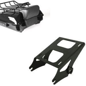 Set: Topcase passend für Harley Davidson Street Glide Special 15-23 Craftride Razor GB1 mit Gepäckgrill schwarz + Topcase Träger Doppelsitzbank passend für Harley Davidson Touring 14-23 schwarz Craftride
