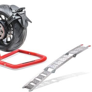 Set: Einarmständer Ducati Panigale V2 20-21 Montageständer Single-One rot + Alu Auffahrrampe III für Ducati Panigale V2 - 270kg_1