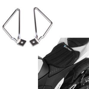 Set: Gel Sitzkissen Neopren L Gelkissen Sitzauflage in schwarz + Satteltaschenhalter Universal Chrom_1