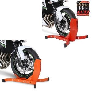 Set: Easy Plus rot - Motorradwippe inklusive 4-fach Spanngurt-Set + Motorradwippe Easy-Plus Motorradständer bis 21 Zoll orange_1