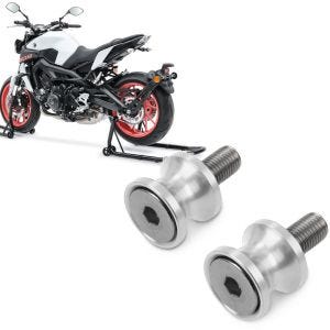 Set: Montageständer Set FB Motorradständer vorne und hinten + Prismabuchsen-Racingadapter Motea Jerez M8 silber_1