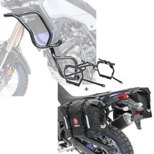 Set: Sturzbügel Set passend für Yamaha Tenere 700 19-24 oben und unten Schutzbügel + Satteltaschen Set WP8 passend für Yamaha Tenere 700 19-24 mit Kofferträger