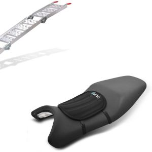 Set: Auffahrrampe bis 270 kg Alu-III dreifach klappbar + Gel Sitzkissen Neopren S Gelkissen Sitzauflage in schwarz