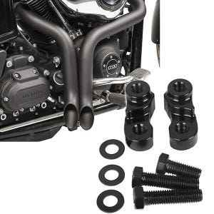 Set: Auspuff Harley Sportster Forty-Eight 48 10-20 Drag Pipe schwarz + Tieferlegungskit 1" Alu für Harley Sportster Forty-Eight 48 10-20_1