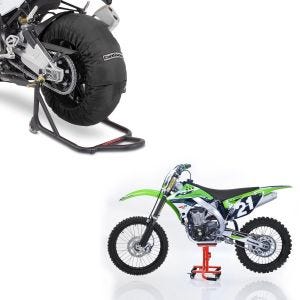 Set: Reifenwärmer Set Laguna Seca 60-80°C für Vorderrad und Hinterrad + Montageständer Rangierhilfe inkl Rollen Cross Mover M Motorcross or_1