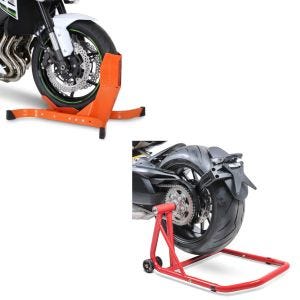 Set: Einarmständer KTM 1290 Super Duke / R 14-21 Montageständer Single + Motorradwippe Easy-Plus Motorradständer bis 21 Zoll orange_1