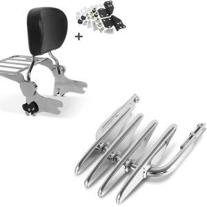 Set: Sissy Bar + Gepäckträger + Docking-Kit passend für Harley Davidson Road King 97-08 chrom Craftride + Gepäckträger passend für Harley Davidson Electra-Street Glide -08, Road King Craftride