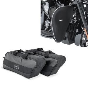 Set: Innentasche Seitenkoffer für Harley Street Glide Special 15-21 19Ltr + Sturzbügel Spritzschutz für Harley Touring 1980-2021 Beinwärmer_1
